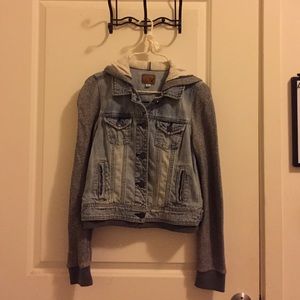 AE hooded denim jacket
