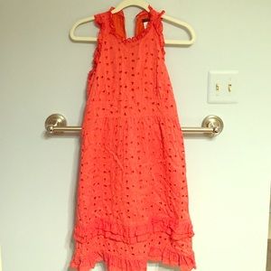 J crew eyelet sundress in coral