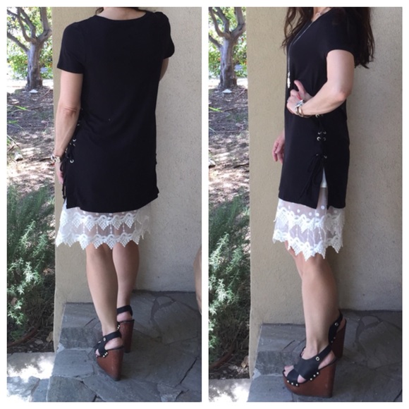 Black Chic side lace up tunic - Picture 2 of 3