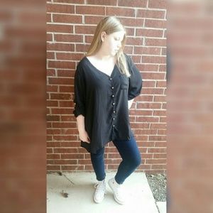 Semisheer button down blouse