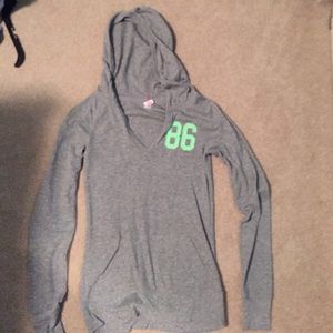 Grey love pink hoodie