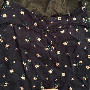 Navy blue floral tank top