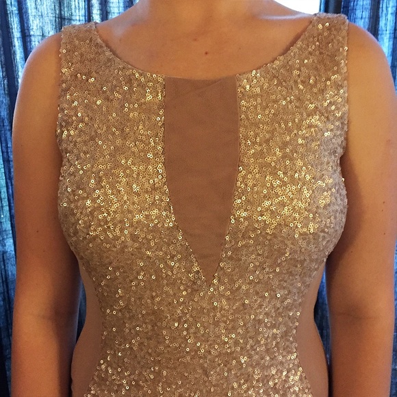 Champagne Sequin Mini Cocktail Dress NWT - Picture 8 of 8