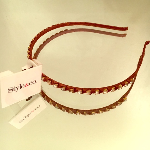 Style&Co. Rhinestone skinny headband, NWT, brown - Picture 1 of 4