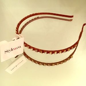 Style&Co. Rhinestone skinny headband, NWT, brown
