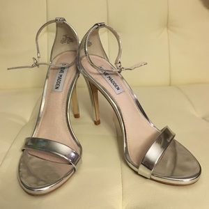 Steve Madden Silver Sandals with Ankle Strap
