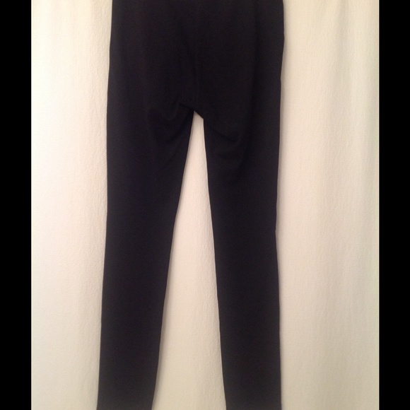Black suede front knit back leggings size 8 - Picture 2 of 4