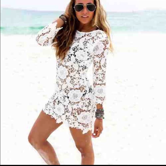 Crochet bathing suit cover