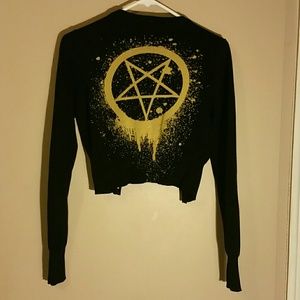 Too Fast black crop cartigan