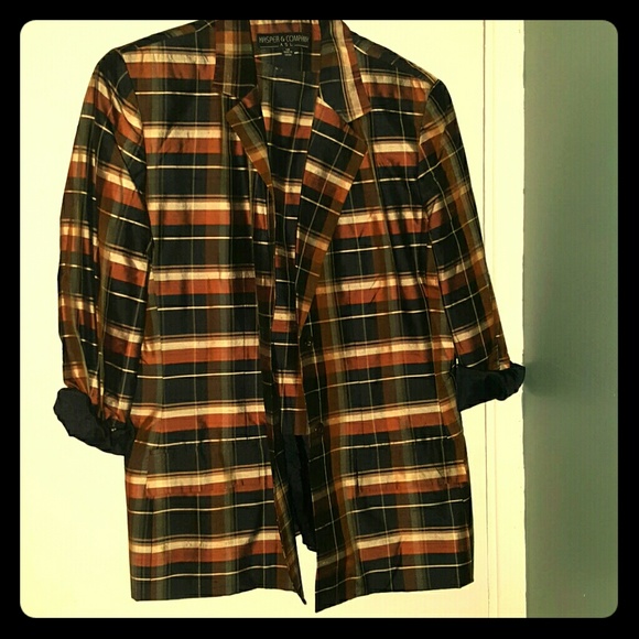 Plaid Print Jacket With Matching Button Back Shell - image 1