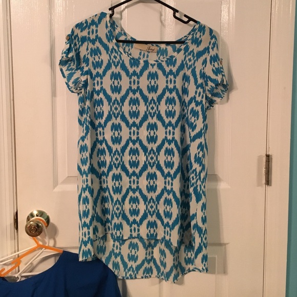 Blue and white tunic