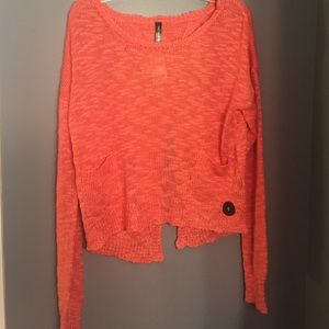 tillys pocket tulip back coral sweater