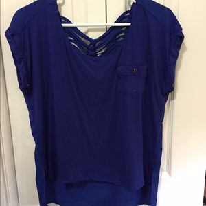 Blue short sleeve blouse