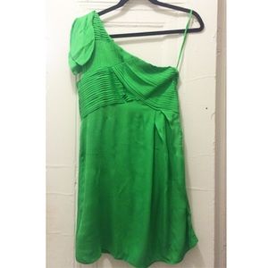 Green one shoulder Alice + Olivia dress!