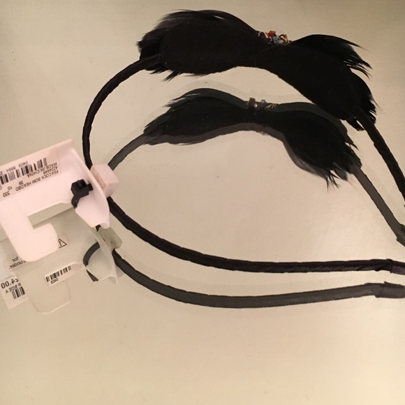 Beautiful peacock feather bow headband rhinestones - Picture 3 of 4