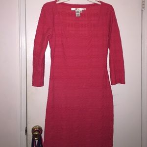 Hot pink 3/4 sleeve mini dress!