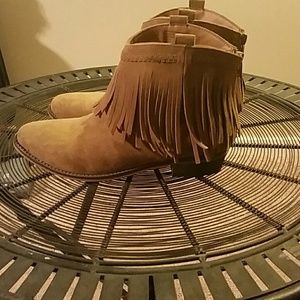 Fringe ankle boots (never worn)