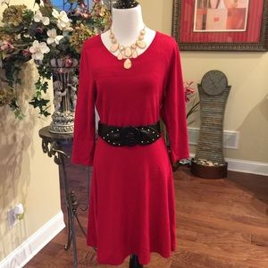 Worthington long sleeve red dress .. Size 4