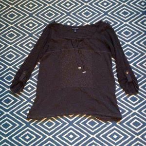 American Eagle Outfitters Navy 3/4 top. Small