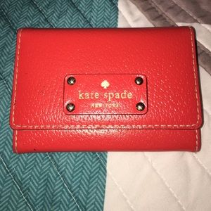Coral Kate Spade Wallet with Key Ring