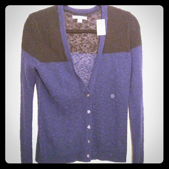 American Eagle Black & Blue Shimmer Cardigan