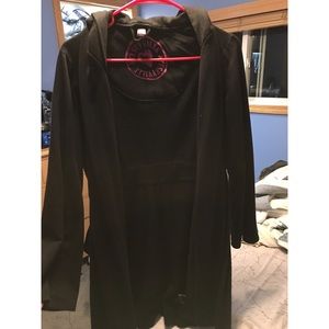 Women's black bath robe