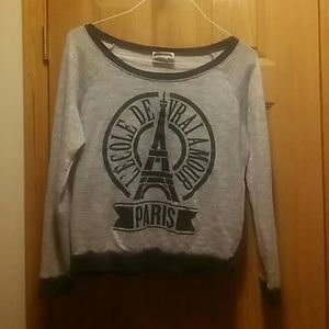 Semi-crop Paris Eiffel Tower sweater