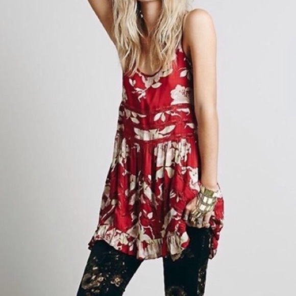 Free People Voile and Lace Trapeze slip dress