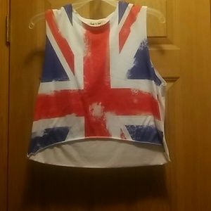 British flag sleevless crop top