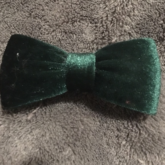 Dark green hair bow tie - Picture 1 of 3