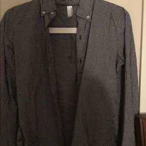 Long sleeve button down gingham print