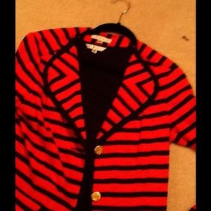 Navy orange striped jacket
