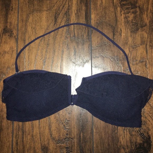 Overlay Lace Ruffle Navy Blue A&F Bikini - Picture 2 of 4