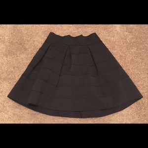 Pleated Flared Black Skirt