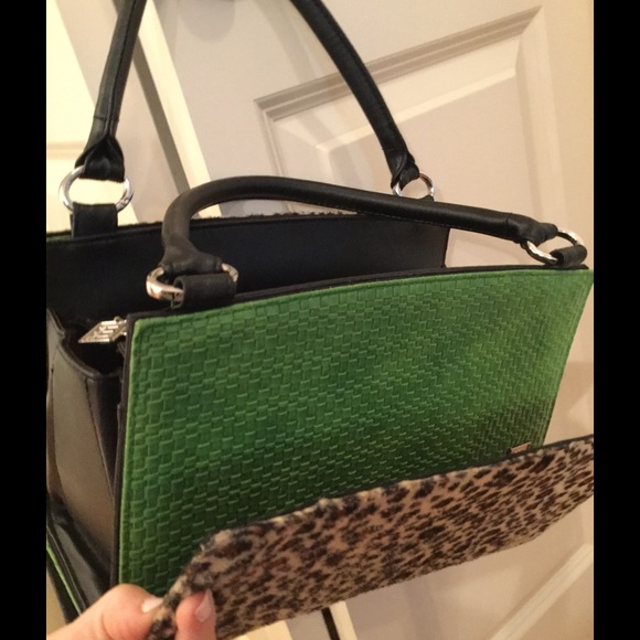 💖Sale💖Miche Green Purse w/Leopard MagneticCover! - Picture 2 of 4