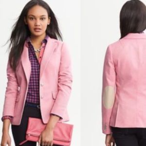 Banana Republic pink elbow patch blazer
