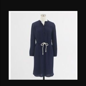 J. Crew Rope Tie Navy Dress