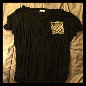 Flowy black t-shirt.