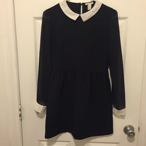 Black and White Collared Dress