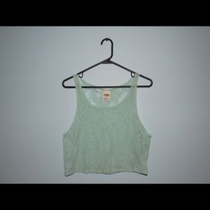 PINK lace cropped tank top