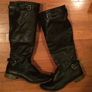 Black tall boots. Lightly worn.