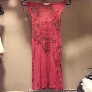 Red/ pink flower print top