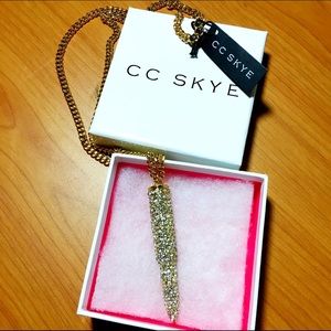 CC Skye Gold/Crystal Alexa Bullet Charm Necklace