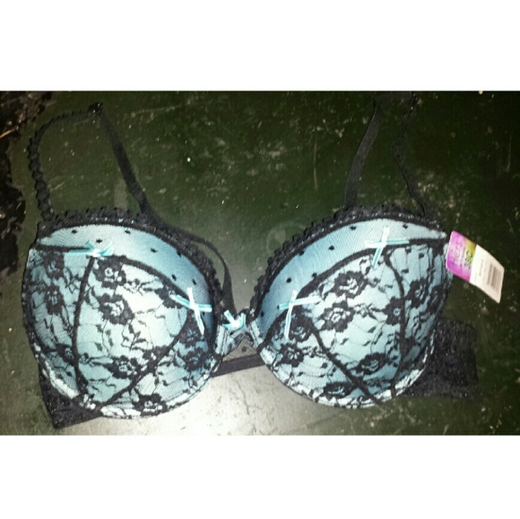 Lacey light blue push up bra