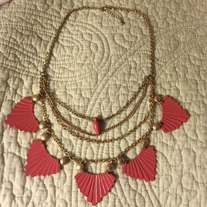 Coral fan necklace