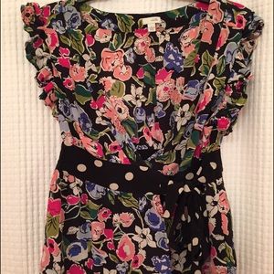 Anthropology floral blouse