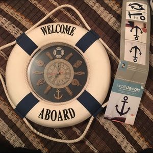 Nautical clock and wall sticker