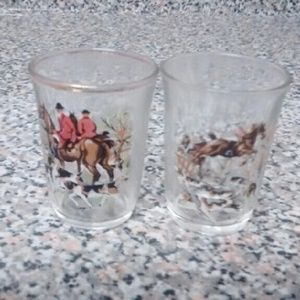 Antique French shot glass pair