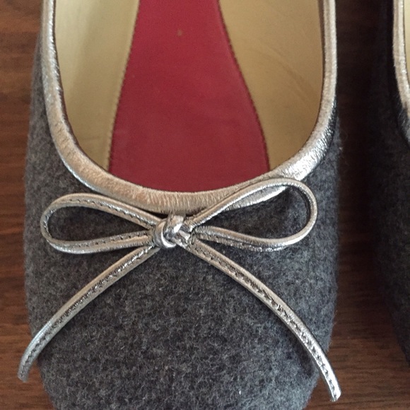 ❌SOLD❌Kate Spade gray flannel bow-trim flats - Picture 2 of 4
