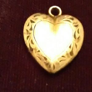 Antique 10k gf small heart pendant